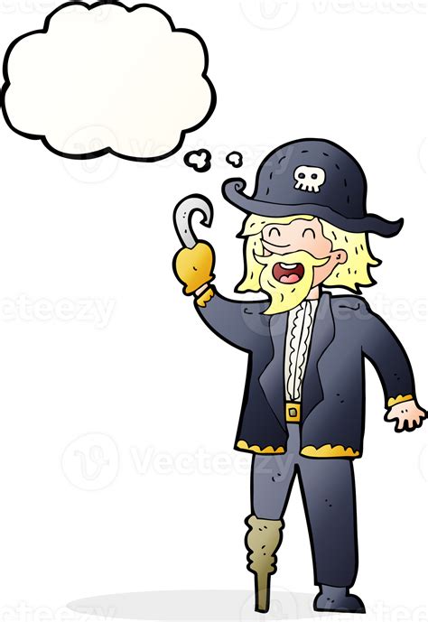 Cartoon Pirate Captain With Thought Bubble 44291827 Png