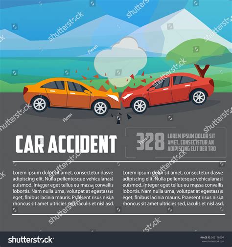 Car Accident Infographics Car Crash Template Stock Vector Royalty Free