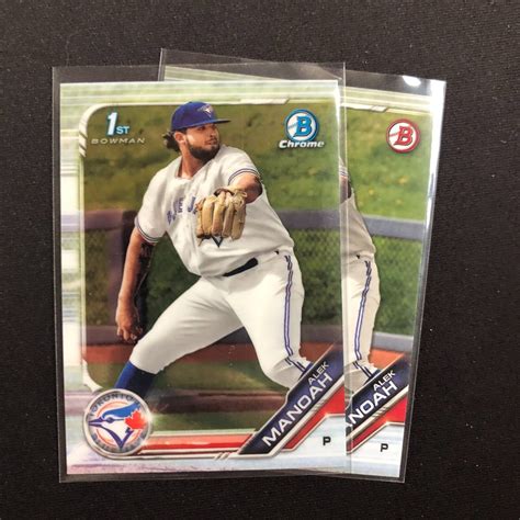 2 2019 Bowman Draft Chrome Paper Alex Manoah 1st Bowman BDC 3 Blue