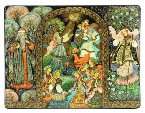RUSSIAN VERA SMIRNOVA (B.1966) PALEKH SCHOOL LACQUER PAPIER-MACHE FAIRY
