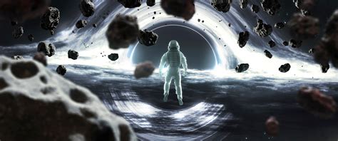 Astronaut Wallpaper K Gargantua Black Hole Asteroids