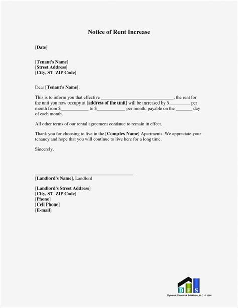 Free Printable Rent Increase Letter Free Printable