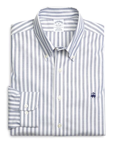 Brooks Brothers Supima Cotton Non Iron Slim Fit Herringbone Stripe