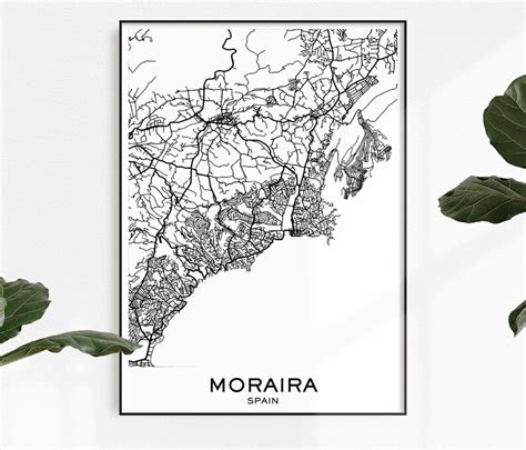 Moraira Map Print Map Print Moraira City Print Moraira | Etsy