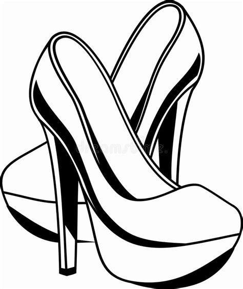 High Heel Shoes Outline Stock Illustrations High Heel Shoes