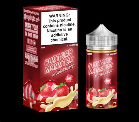 [freebase]custard Monster Strawberry Custard 100ml 3mg 6mg Usa