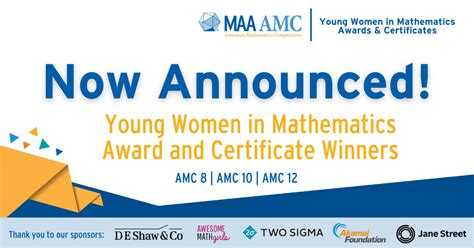 The American Mathematics Competitions Amc Young Women In Mathematics