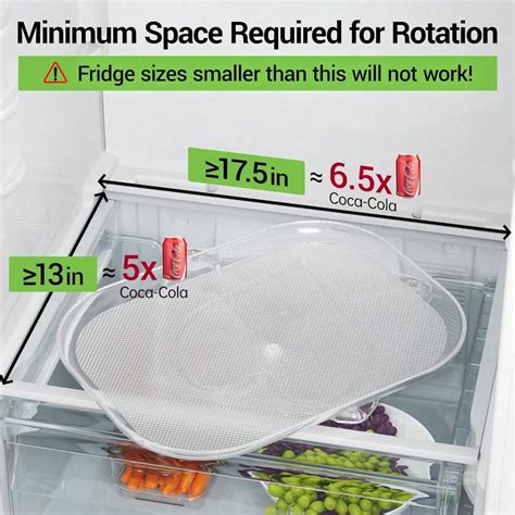 Lazy Susan Turntable Organizer Fits Most Refrigerators Rectangle