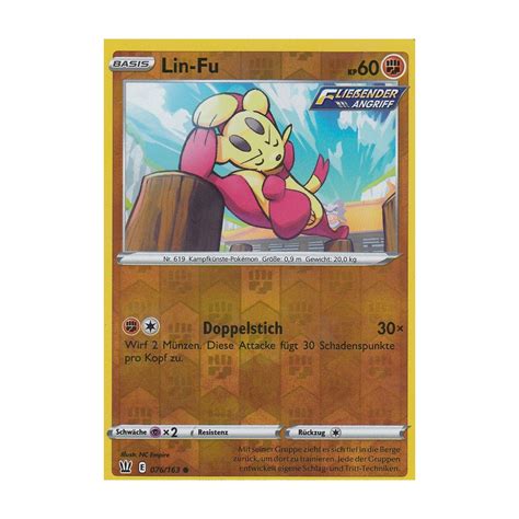 Lin Fu Reverse Holo Kampfstile Pokemon Karte Kaufen