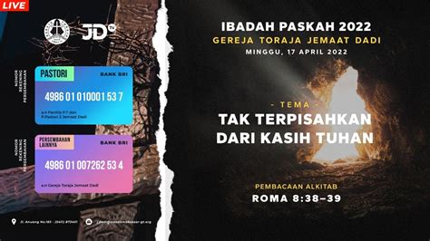 Ibadah Perayaan Paskah Minggu 17 April 2022 Youtube