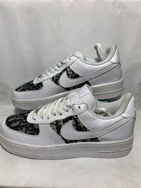 Nike Air Force 1 x Dior White Black SIZE 43 on Carousell