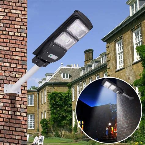 W Solar Led Street Light Radar Induction Pir Motion Sensor Outdoor