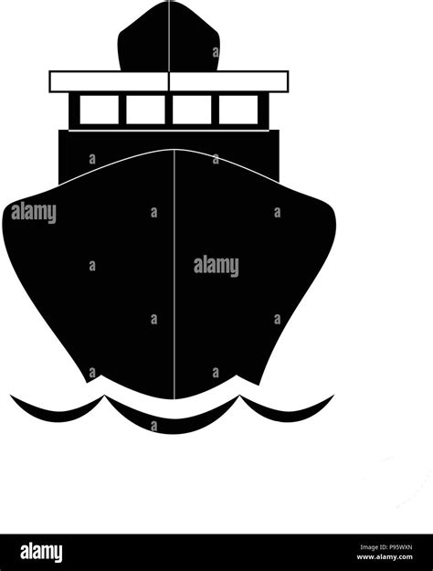 Vector black and white monochrome silhouette illustration of sailing ...