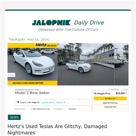 Hertz S Used Teslas Are Glitchy Damaged Nightmares The Onion