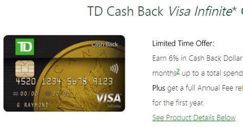 Td Cash Back Visa Infinite 6 Cash Back Fyf