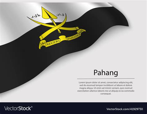 Wave flag of pahang is a region of malaysia Vector Image