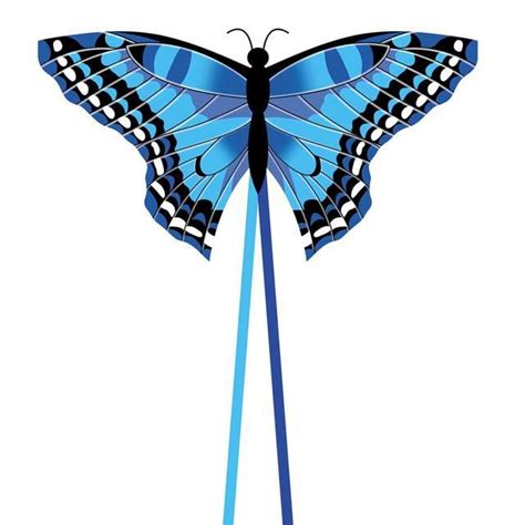 CERF VOLANT Blue With 50m Line Cerf Volant Papillon Pour Enfants