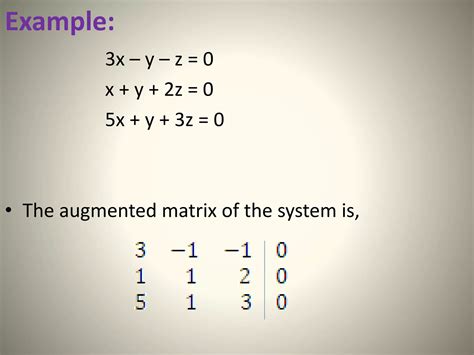 Gaussian Elimination Method And Homogeneous Linear Equation Ppt