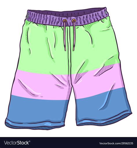 Cartoon Beach Colorful Swimming Shorts Vector Image