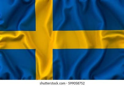 Sweden Flag Waving Rippled Flags D Stock Illustration