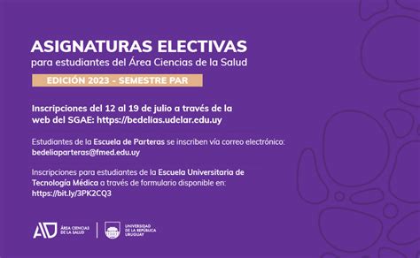 Inscripción a Unidades Curriculares Electivas para estudiantes del Área