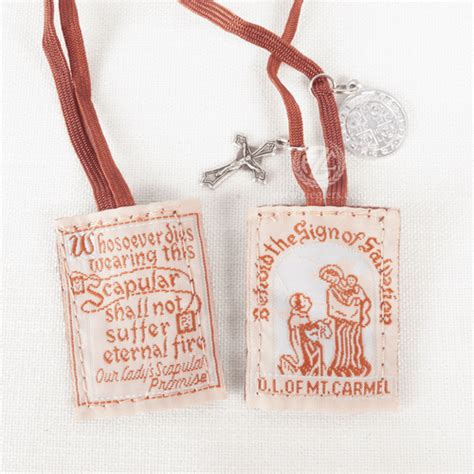 Our Lady Of Mount Carmel Brown Scapular Washable Wool Pl870brbe