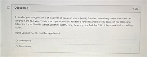 Solved Question 211 PtsA Friend Of Yours Suggests That At Chegg