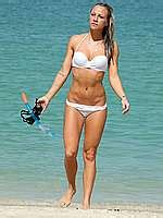 Chloe Madeley Paddleboarding In White Bikini