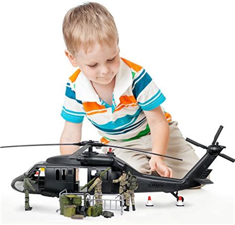 Click N Play Military Black Hawk Attack Combat Helicopter 30piece Play Set With Accessories