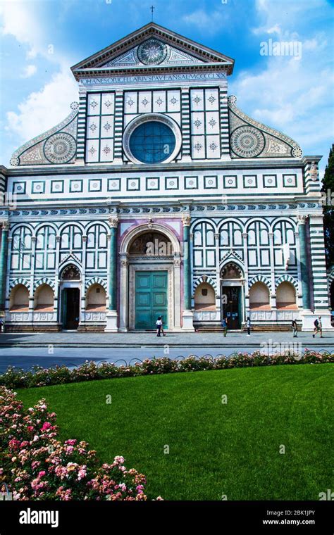 The Facade Of Basilica Of Santa Maria Novella In Florence Italy Stock