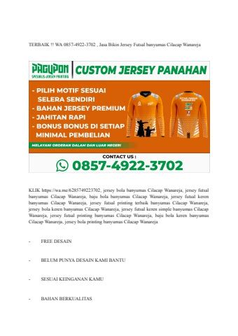 Promo 12 Gratis 1 085749223702 Bikin Jersey Bola Futsal Banyumas