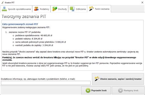 PIT 37 Zeznania PIT Druki PIT Program PITy