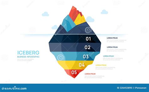 Iceberg Infographic Template For Business Modern 5 Steps To Success