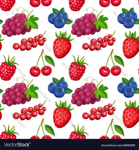 Seamless Pattern With Berries Royalty Free Vector Image