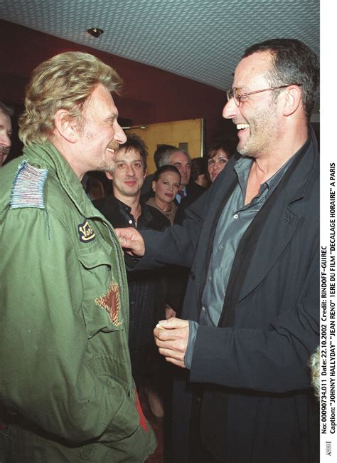 Photo Johnny Hallyday et Jean Reno première du film Décalage