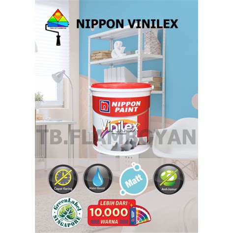 Jual Cat Tembok Nippon Vinilex Cat Interior Warna Putih Blue