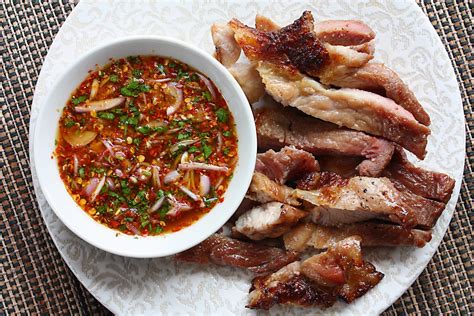 Koh Moo Yang Grilled Marinaded Pork With Jaew Chilli Dipping Sauce