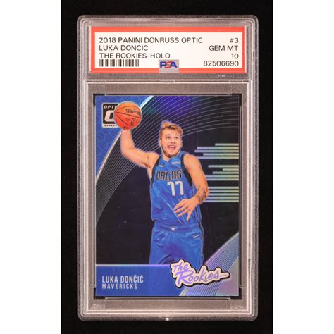 Luka Doncic 2018 19 Donruss Optic The Rookies Holo 3 RC PSA 10