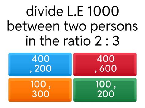 Proportional Division G7 - Quiz