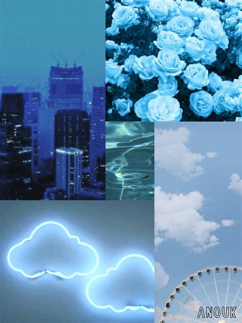 Blue Collage Wallpaper