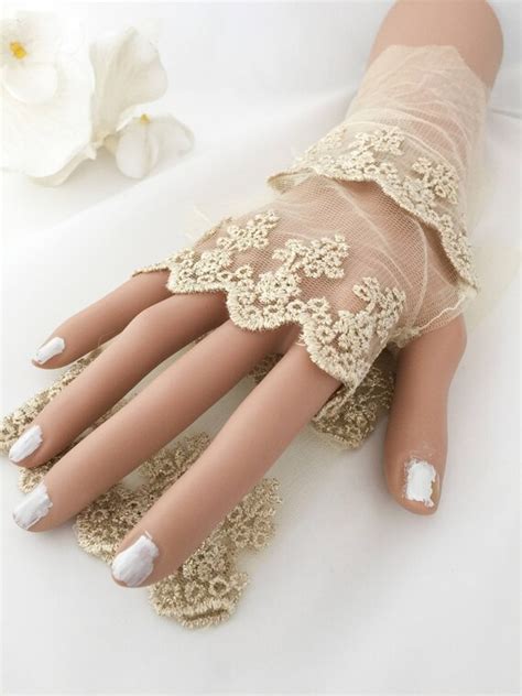 Gold Bridal Gloves Gold Lace Gloves Wedding Gloves Gold Etsy