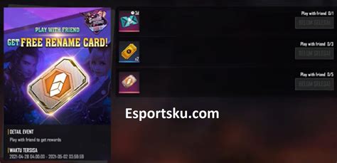 Cara Mendapatkan Rename Card Free Fire Ff Misi Mabar Terbaru Esportsku