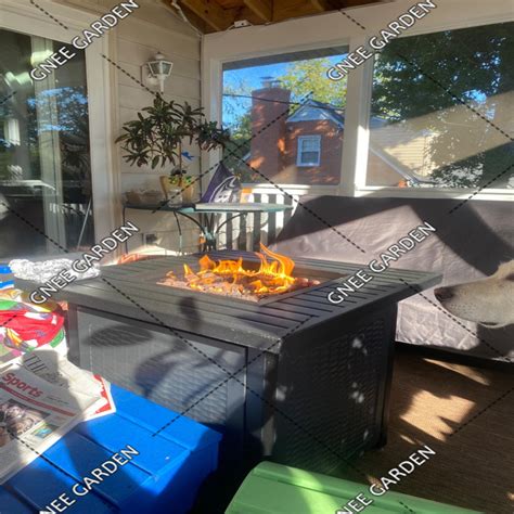 Square Gas Burner Fire Pit Outdoor Propane Gas Fire Pit Table - Corten ...