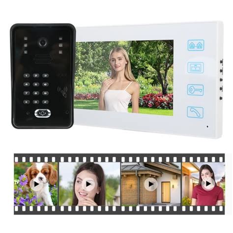 Cikonielf sonnette d interphone 7 pouces TFT LCD porte cloche étanche