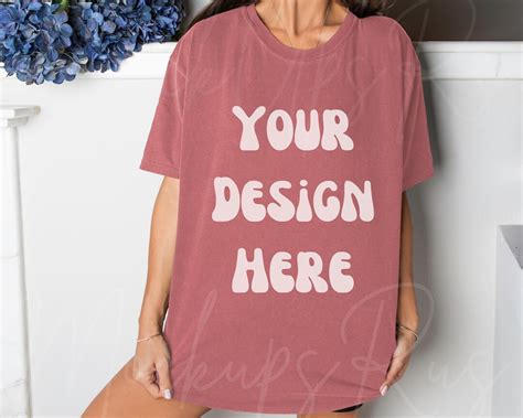 Comfort Colors C Cumin Shirt Mockup Pink T Shirt Mock Up Etsy