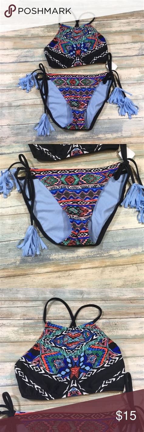 Mossimo Blue Aztec Bikini Set Bikinis Aztec Bikini Bikini Set