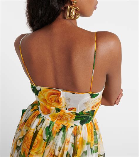 Floral Silk Chiffon Gown In Yellow Dolce Gabbana Mytheresa