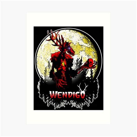 Wendigo New Monster Skinwalker Cryptid Evil Horror Monster Art Print