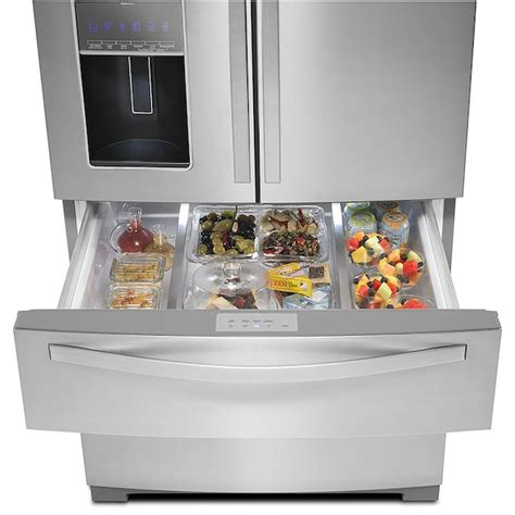 Whirlpool 262 Cu Ft 4 Door French Door Refrigerator With Ice Maker Monochromatic Stainless