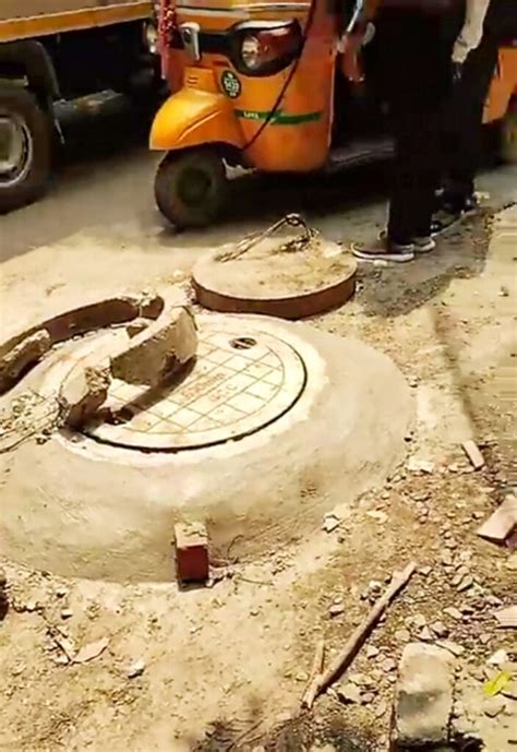 Raised manhole covers a safety hazard for commuters in Chennai ...